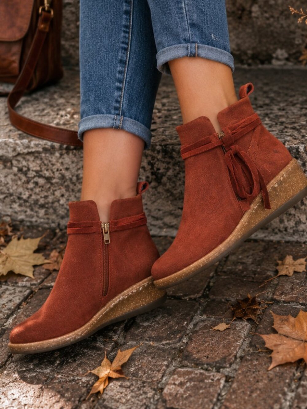 Born Rust Suede Ankle Boots